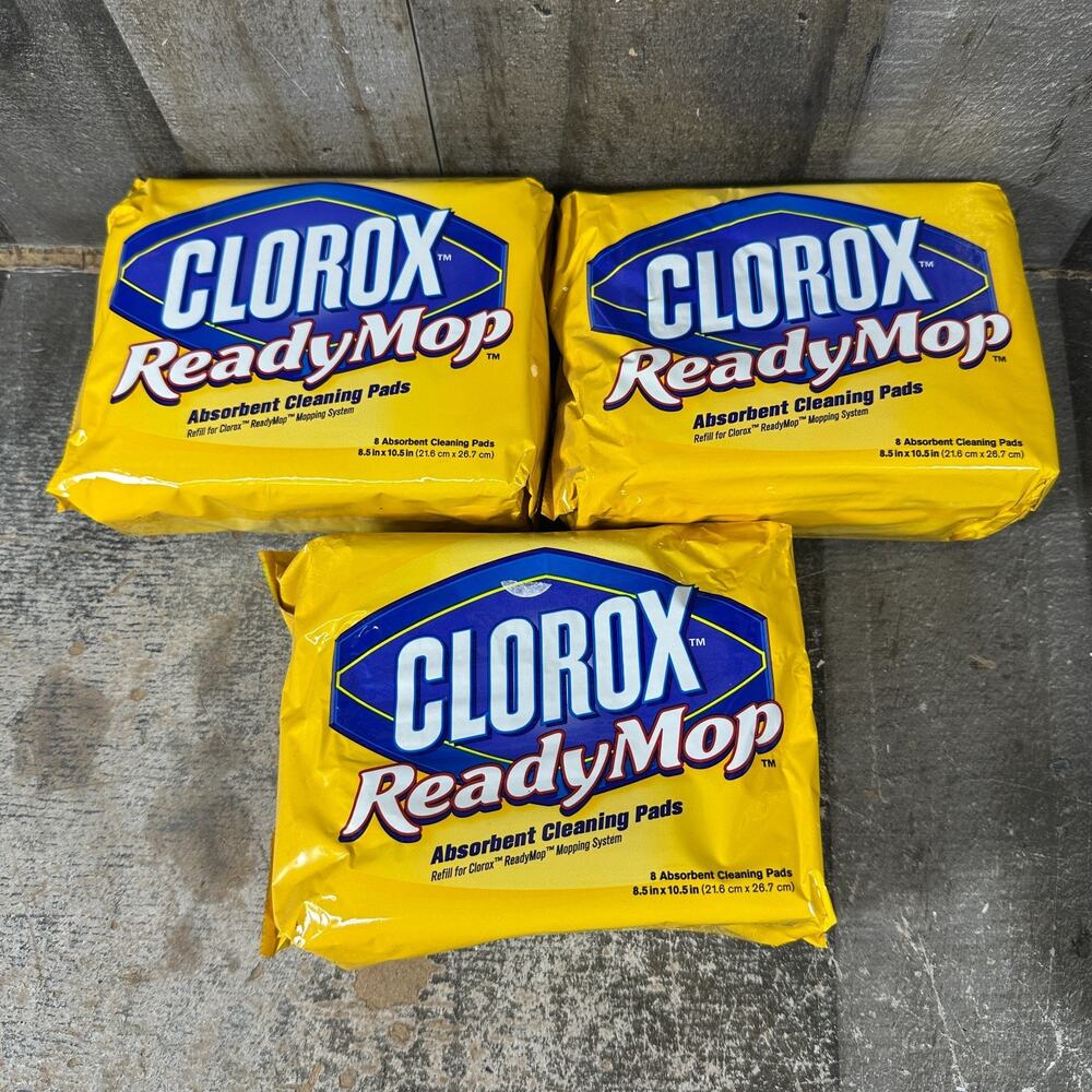 Clorox Ready Mop Absorbent Cleaning Pads Refill Reg 2.5 Pks of 8=20‎ total 2001